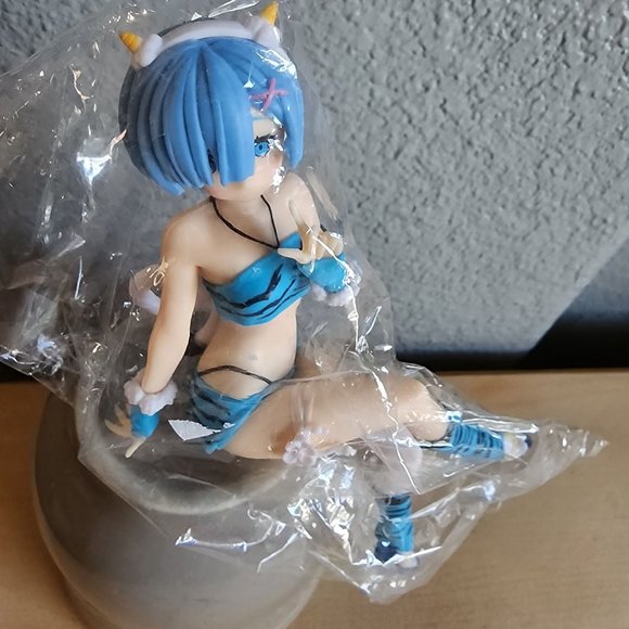 Unbranded Other - Fan Art Re:Zero Rem Soup Topper Tiger-Striped Bikini Anime Figurine Collectible